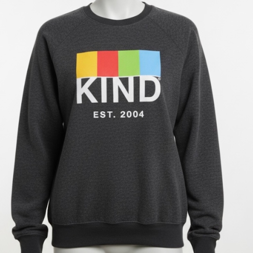 KIND Dark Grey Graphic Sweatshirt Unisex Size Large